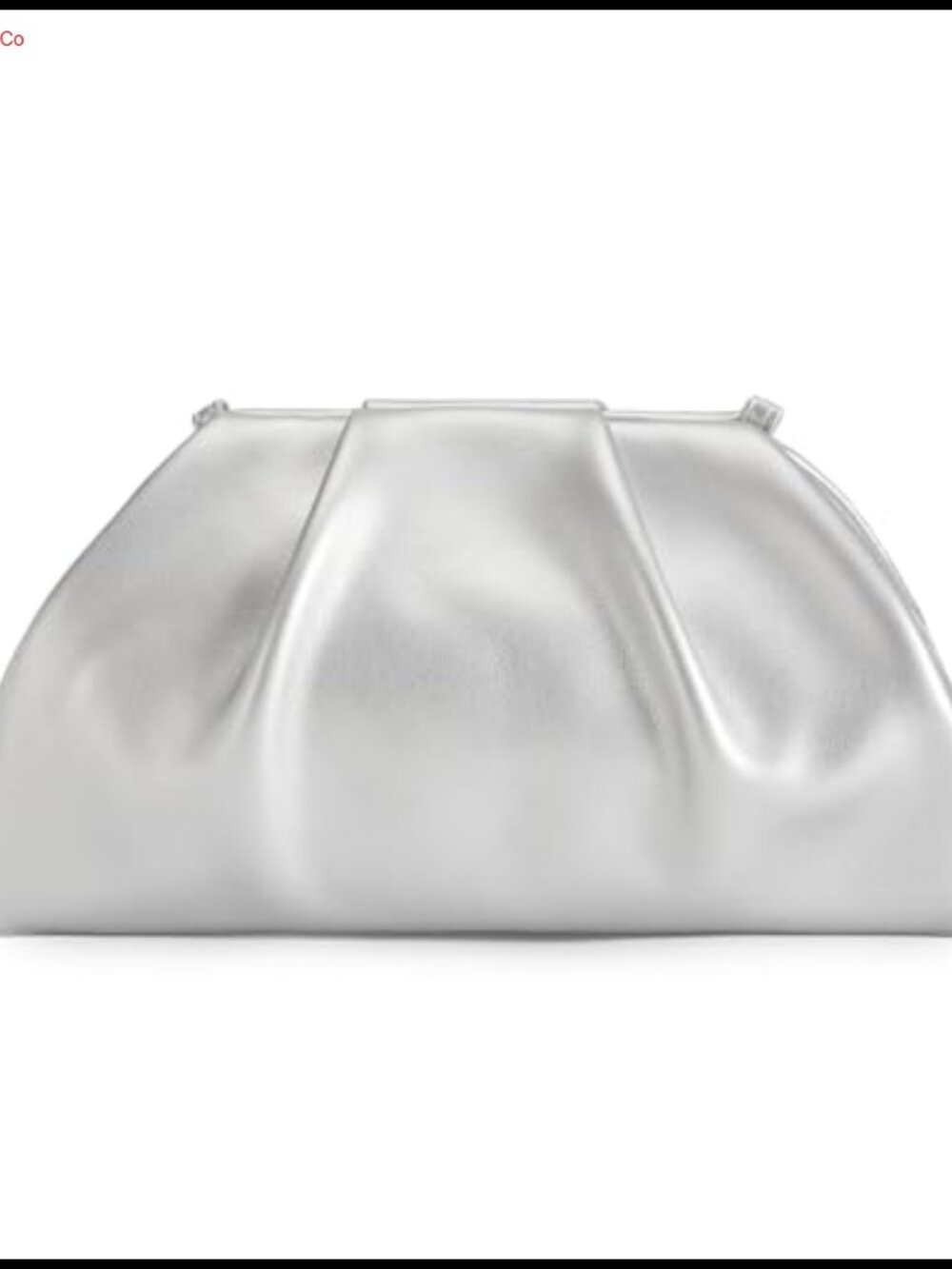 Pleated Vegan Leather Evening Clutch with Chain Strap